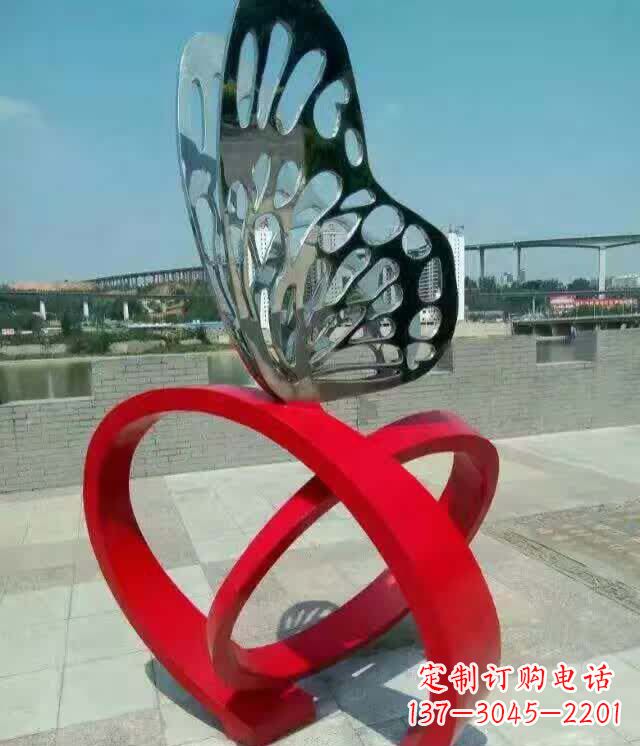 合肥广场烤漆不锈钢蝴蝶雕塑