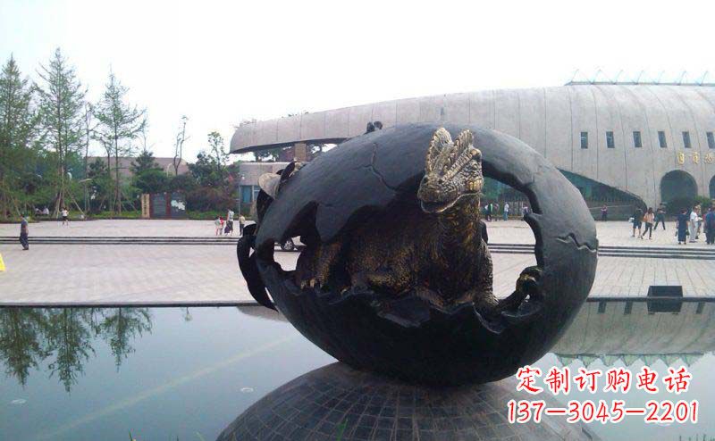 合肥广场恐龙蛋景观铜雕