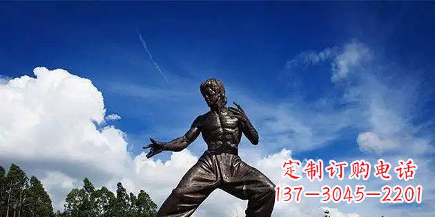 合肥广场李小龙名人铜雕