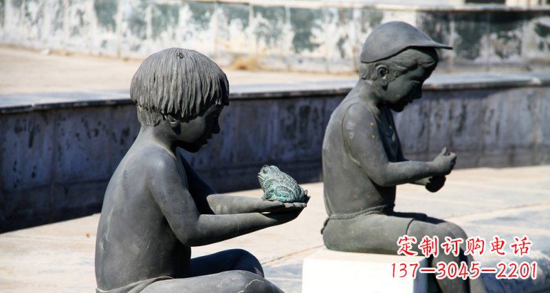 合肥儿童景观铜雕，携带童趣的青蛙