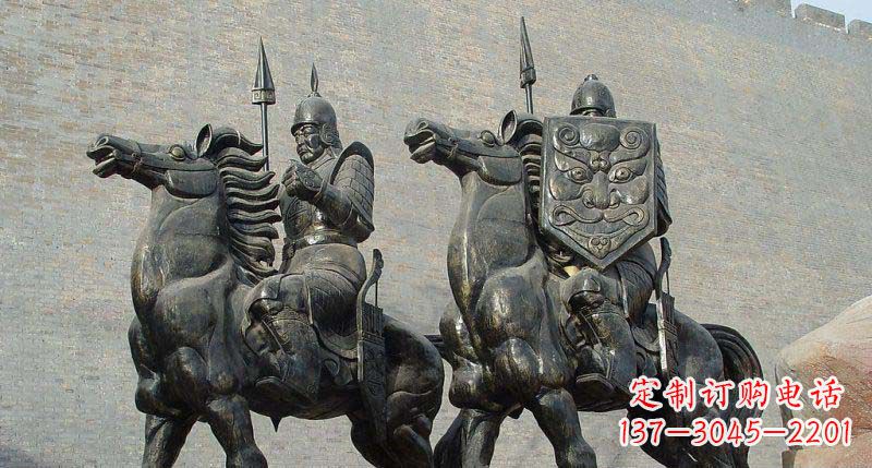 合肥广场骑着战马的古代将军景观铜雕