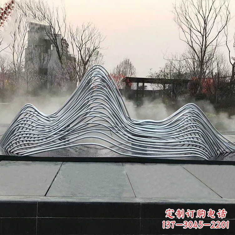 合肥广场水景不锈钢假山