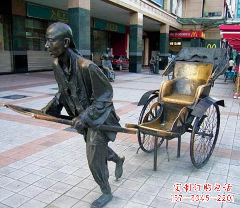 合肥黄包车雕塑,艺术品级的装饰