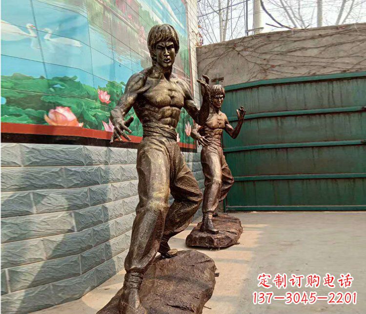 合肥广场铜雕李小龙小品雕塑