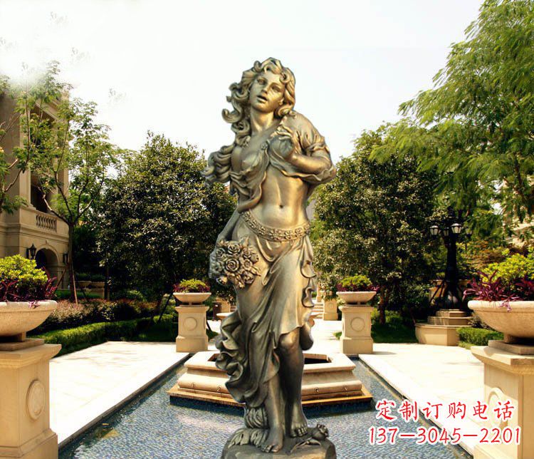 合肥华丽蓬勃的铜雕女神像