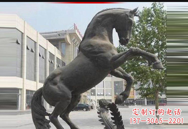 合肥中领雕塑出品:可爱动物铜雕跳跃马