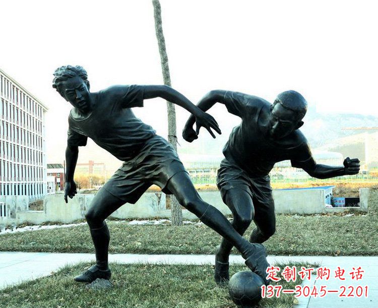 合肥中领雕塑-复原完美动态,足球铜雕玩偶