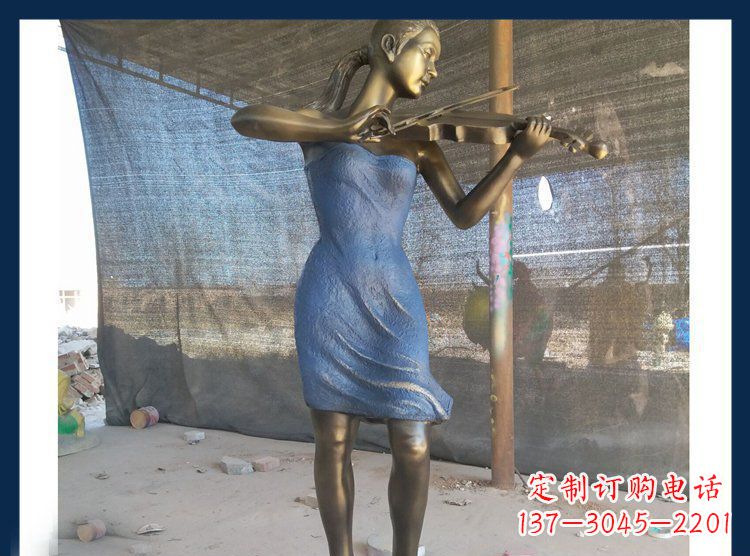 合肥广场铜雕西方美女拉小提琴人物雕塑