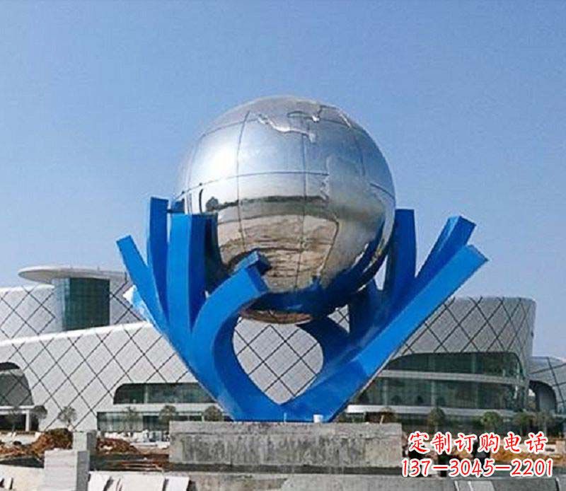 合肥广场托起地球不锈钢抽象雕塑