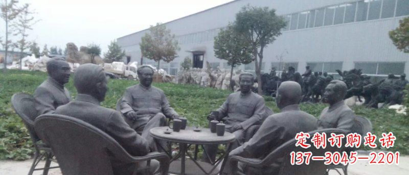 合肥广场伟人喝茶人物铜雕