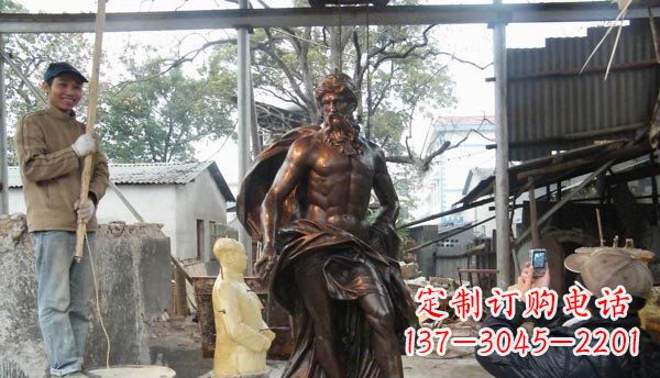 合肥广场西方男人人物铜雕