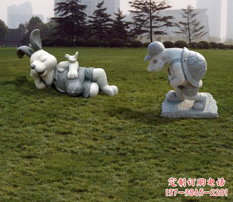 合肥中领雕塑独特的石雕兔子