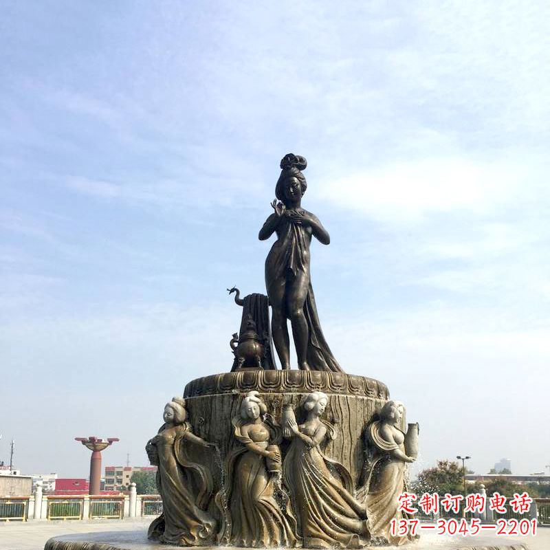 合肥贵妃出浴景观雕塑-城市园林历史人物中国古代四大美女大象