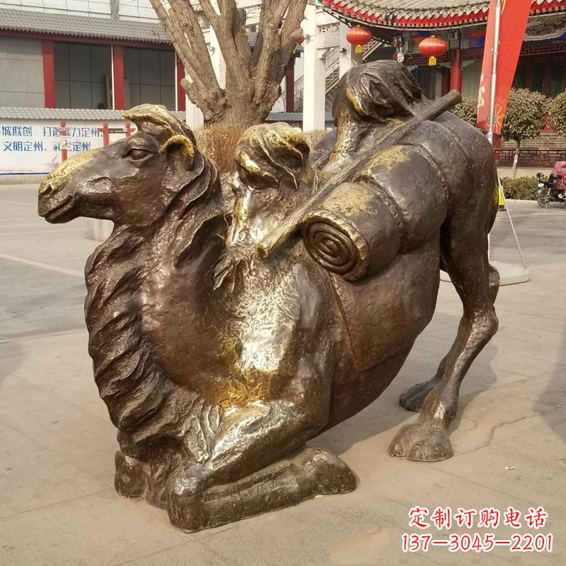 合肥跪俯的骆驼铜雕,把动物的肃穆传递给您