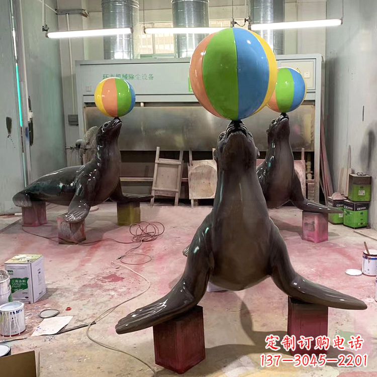 合肥海豹玻璃钢雕塑,让您触手可及的自然风情