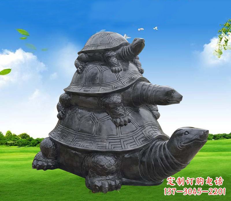 合肥重现经典,海龟母子石雕动物摆件