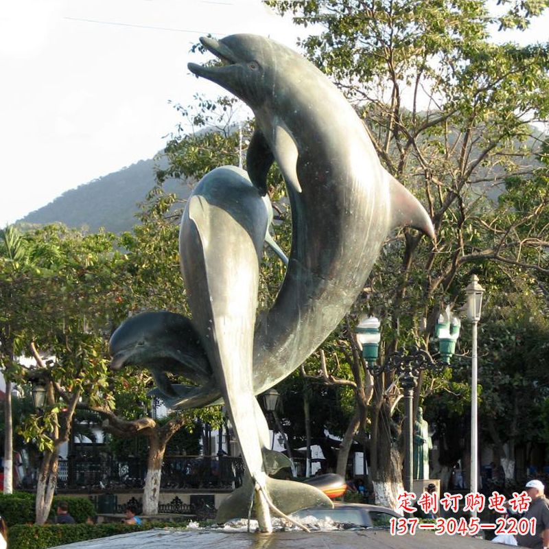 合肥海豚公园铜雕景观动物雕塑