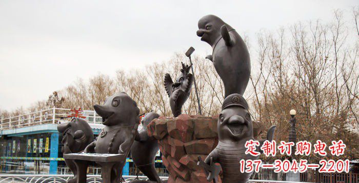 合肥精美铜海豚雕塑,精细雕琢把海豚灵魂融入!