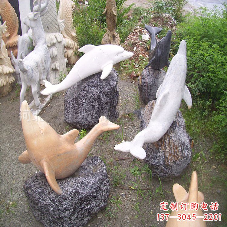 合肥海豚石雕塑,纯手工定制精美艺术品