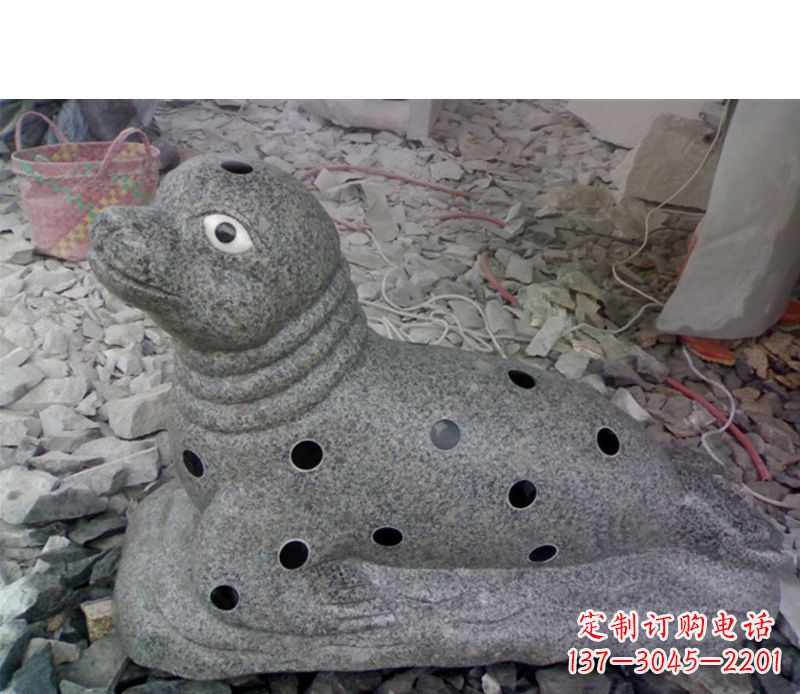 合肥海洋动物小海豹石雕