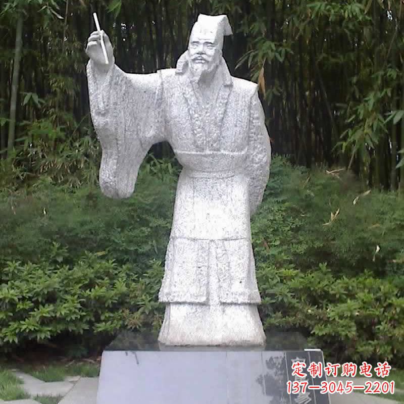 合肥汉白玉白居易石雕像-中国古代著名诗人历史文化名人雕塑