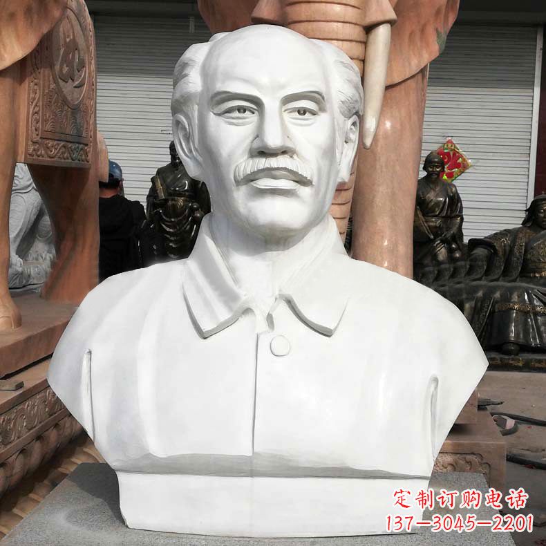合肥汉白玉白求恩胸像雕塑-校园世界名人著名医生雕像