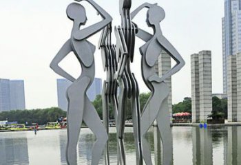合肥优雅的不锈钢情侣跳舞雕塑