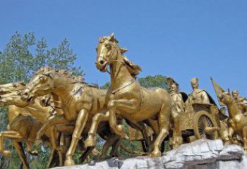 合肥中领雕塑：精美古典马车铜雕