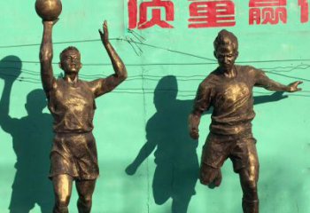 合肥广场铜雕打篮球小品人物雕塑