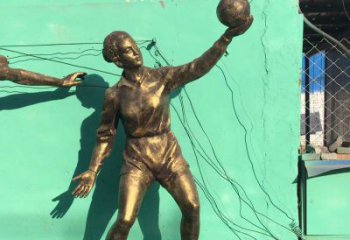 合肥中领雕塑：学生运动的赞美——精美铜雕学生人物排球雕塑