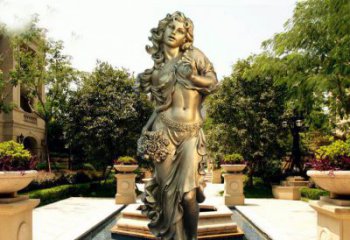 合肥华丽蓬勃的铜雕女神像