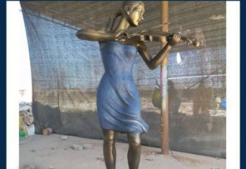 合肥精美细腻的西方美女拉小提琴人物雕塑