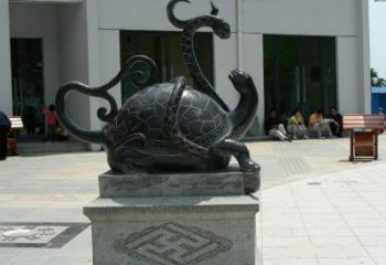 合肥龟蛇铜雕-为城市广场增添神话动物雕塑美景