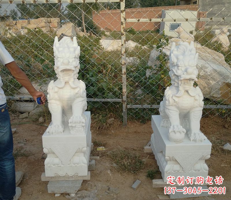 合肥中领雕塑汉白玉麒麟招财石雕
