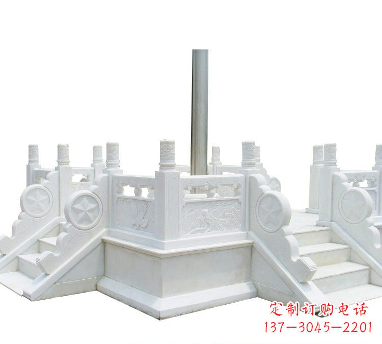 合肥精美的汉白玉升旗台雕塑