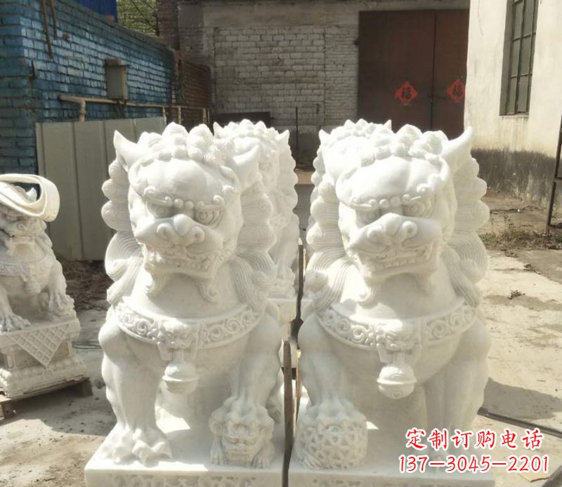 合肥中领雕塑:绣球狮子石雕