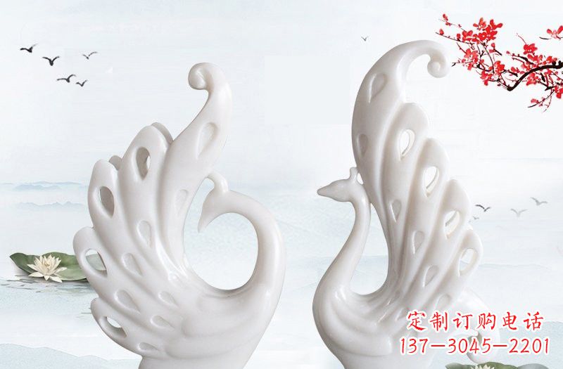 合肥汉白玉孔雀艺术雕塑