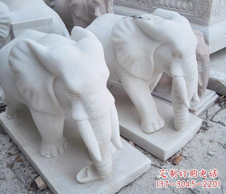 合肥艺术精品-汉白玉动物大象雕塑