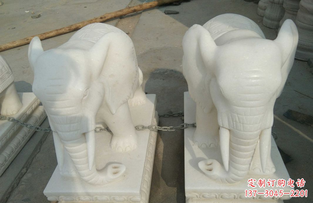合肥汉白玉大象雕塑是中领雕塑定制厂家的精品作…