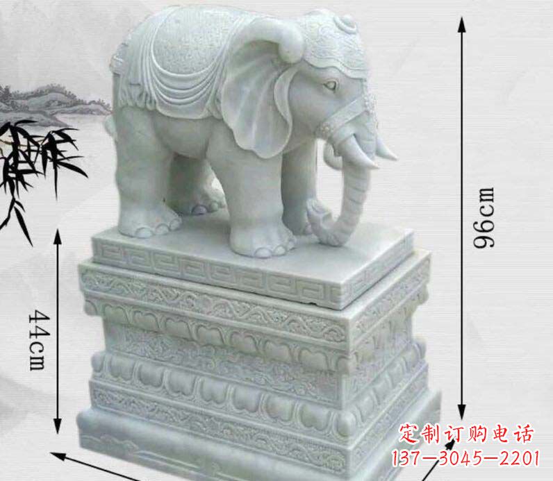 合肥令人惊叹的汉白玉大象门口雕塑