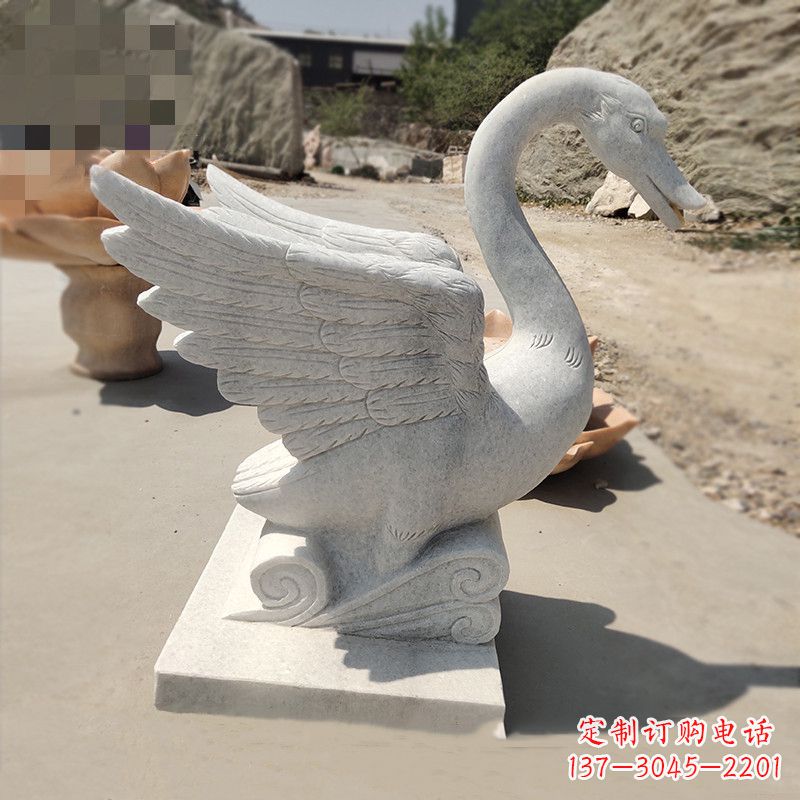 合肥细腻精美的汉白玉天鹅雕塑