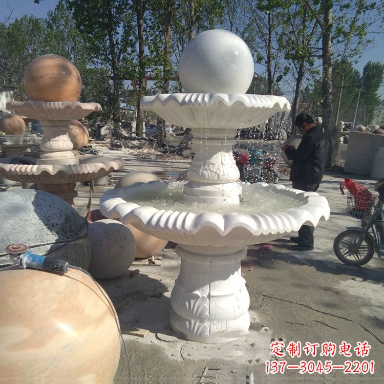 合肥汉白玉风水球,高端定制雕塑
