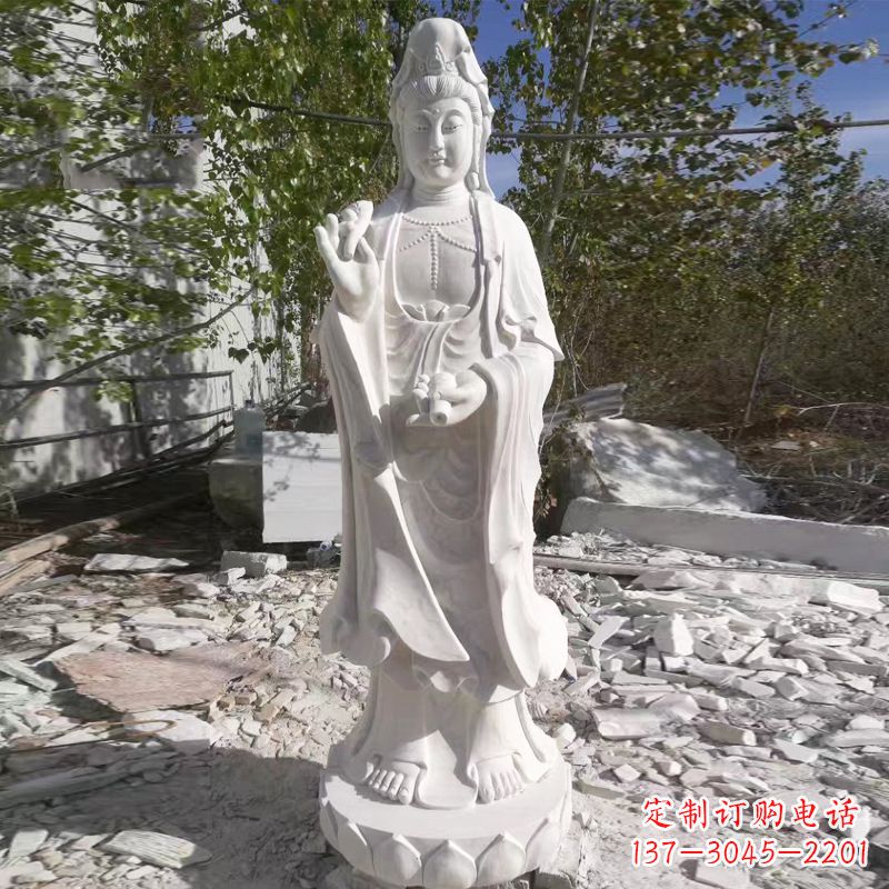 合肥象征观音的汉白玉观音菩萨石雕