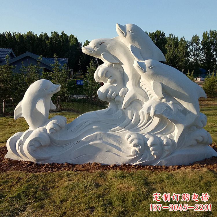 合肥汉白玉海豚雕塑,给您的公园另一种美