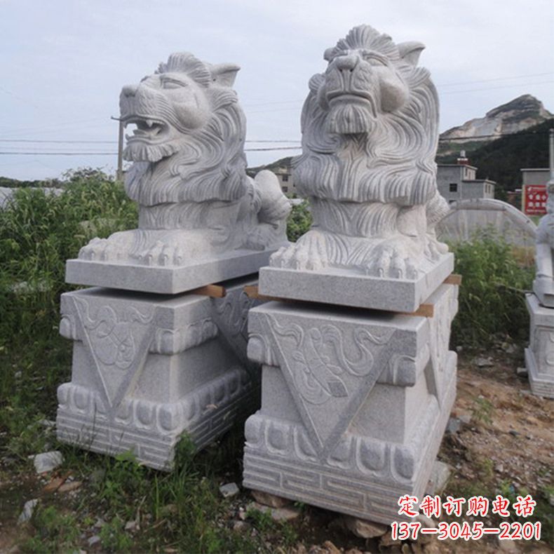 合肥汉白玉汇丰狮子石雕