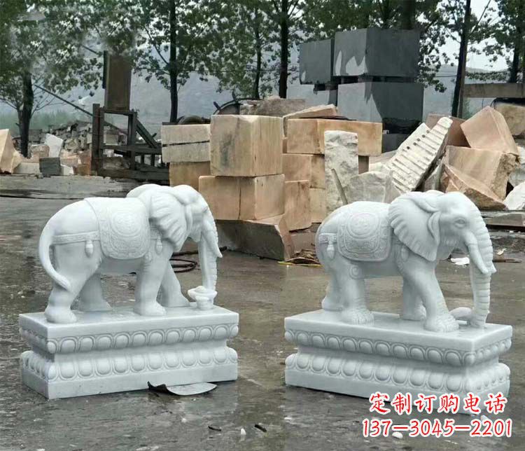 合肥守护吉祥家门的玉质大象雕塑
