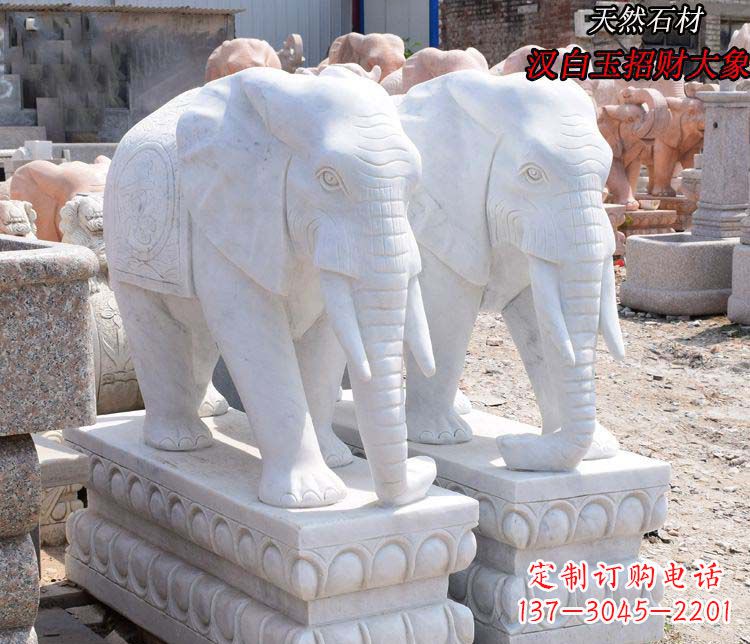 合肥汉白玉大象雕塑由中领雕塑定制,是一款华丽…