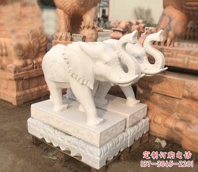 合肥雕刻睿智的大象-定制门口镇宅招财石雕