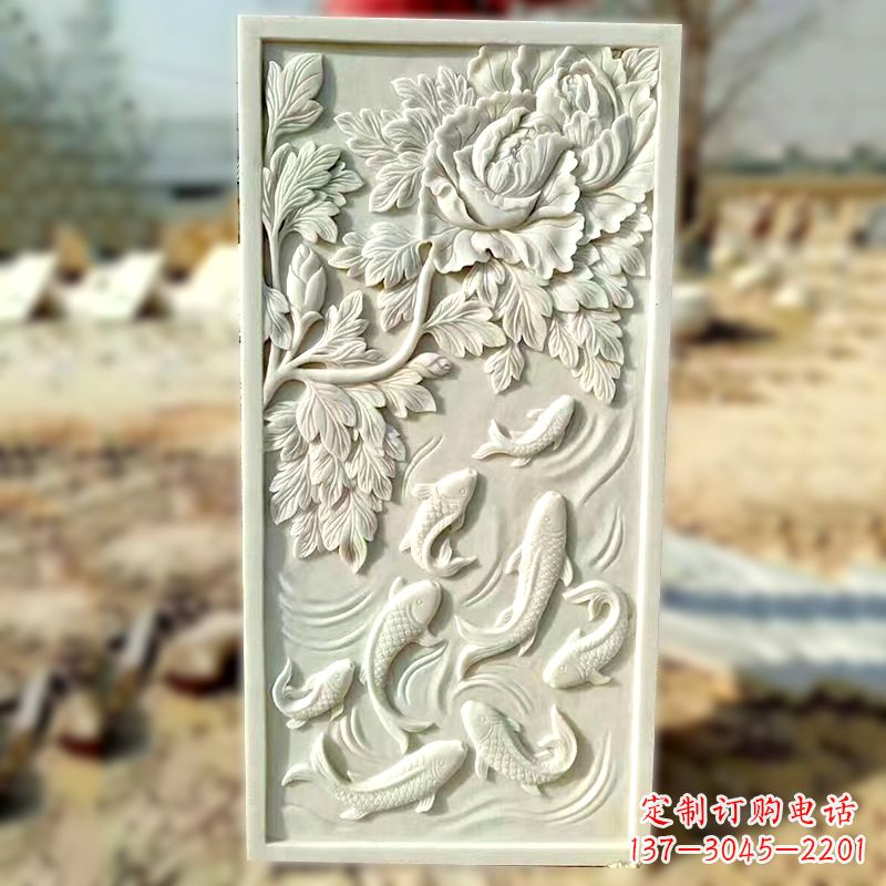 合肥汉白玉鲤鱼浮雕，精美彰显睿智之美