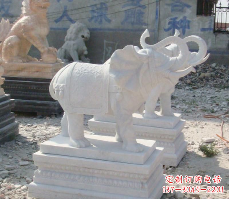 合肥汉白玉天然大象雕塑